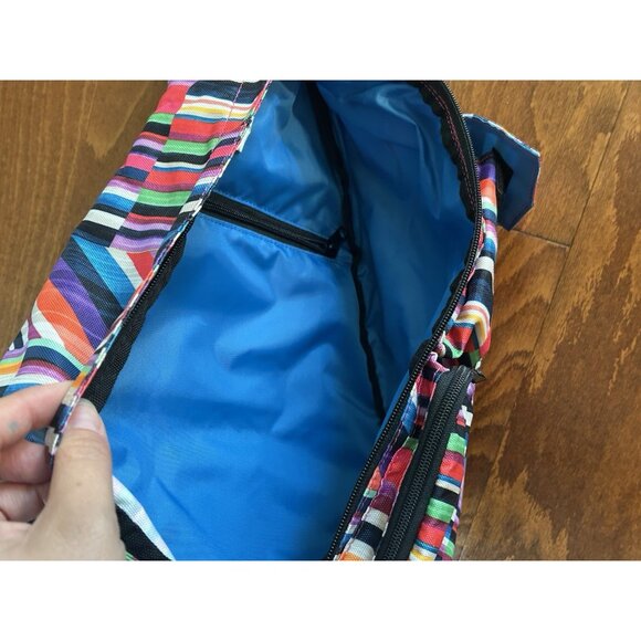 KAVU RAINBOW Sling Bag Vibrant! Striped Candy Large Pockets Zip Clean Purse - Picture 6 of 9
